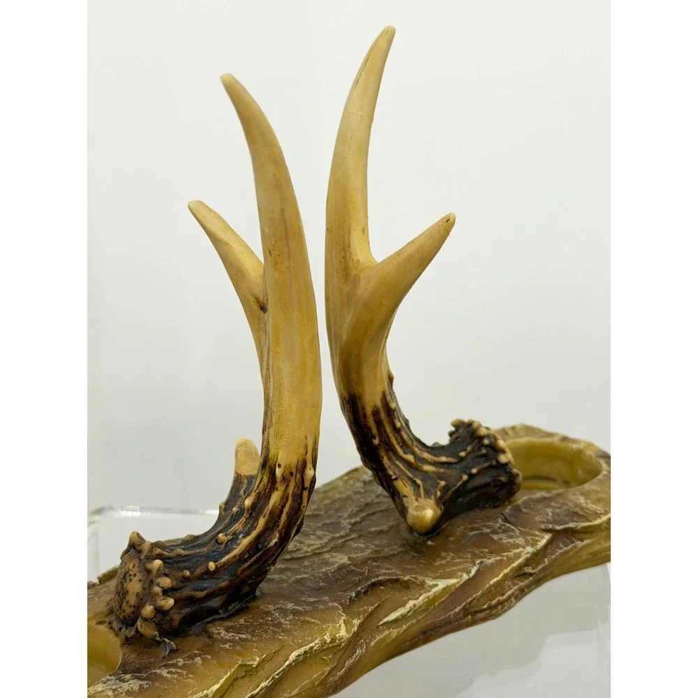 Rivers Edge Faux Antler Salt & Pepper Napkin Holder Rustic Trinket Ring Holder